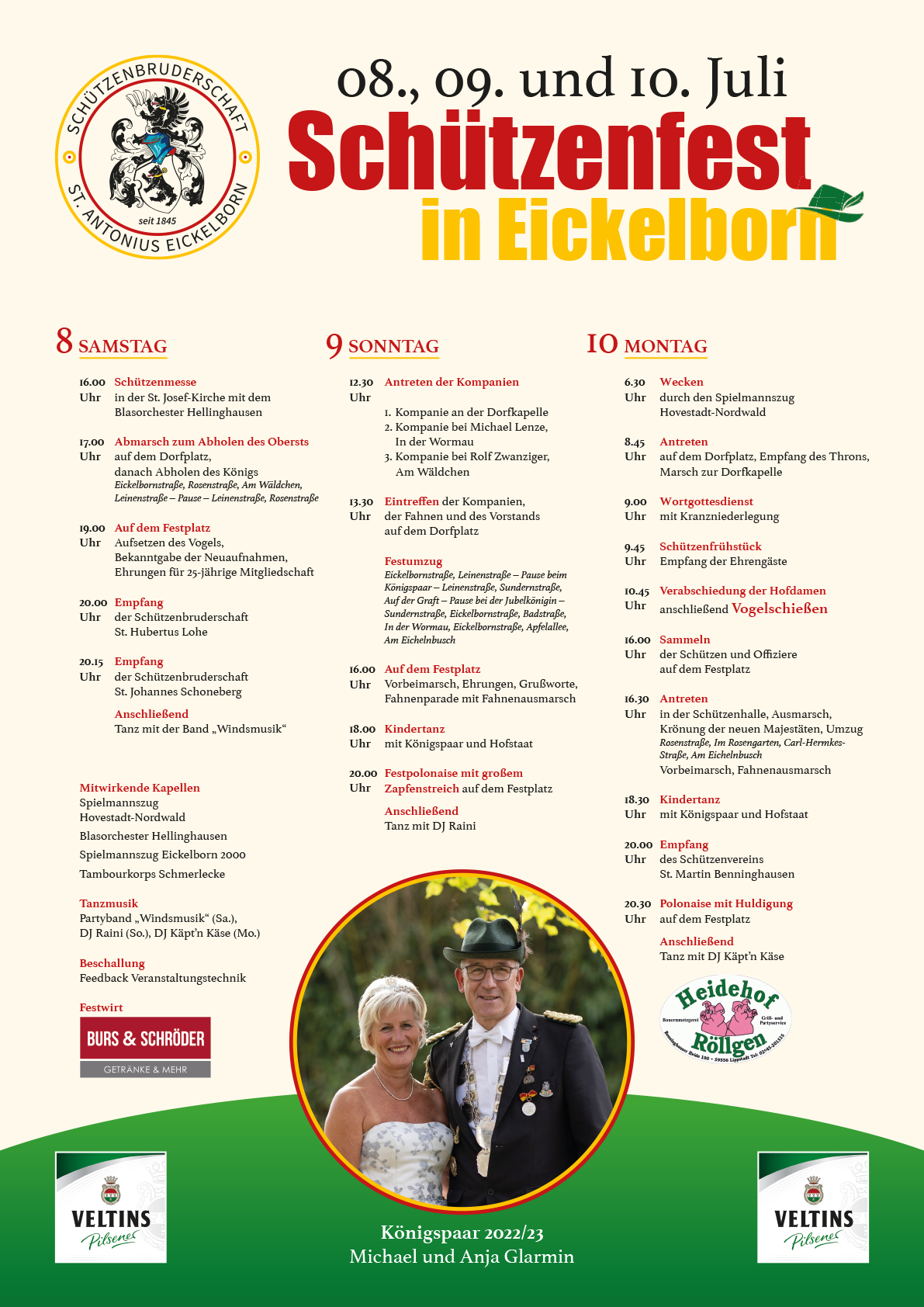 Schützenfest Eickelborn 2023 – Programm
